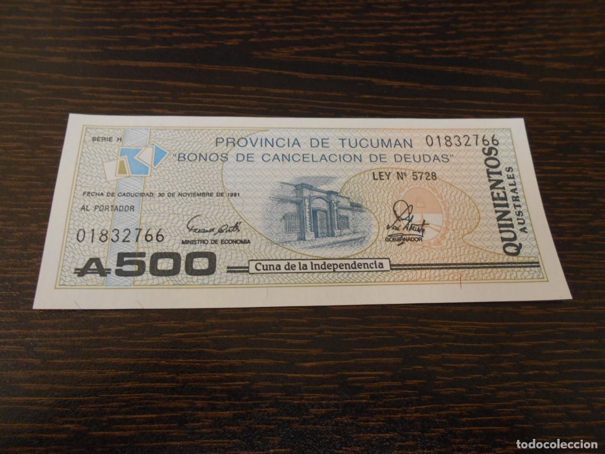 Billetes extranjeros: ARGENTINA-BILLETE PICK S2716-500 AUSTRALES-PROVINCIA DE TUCUM&Aacute;N-SC