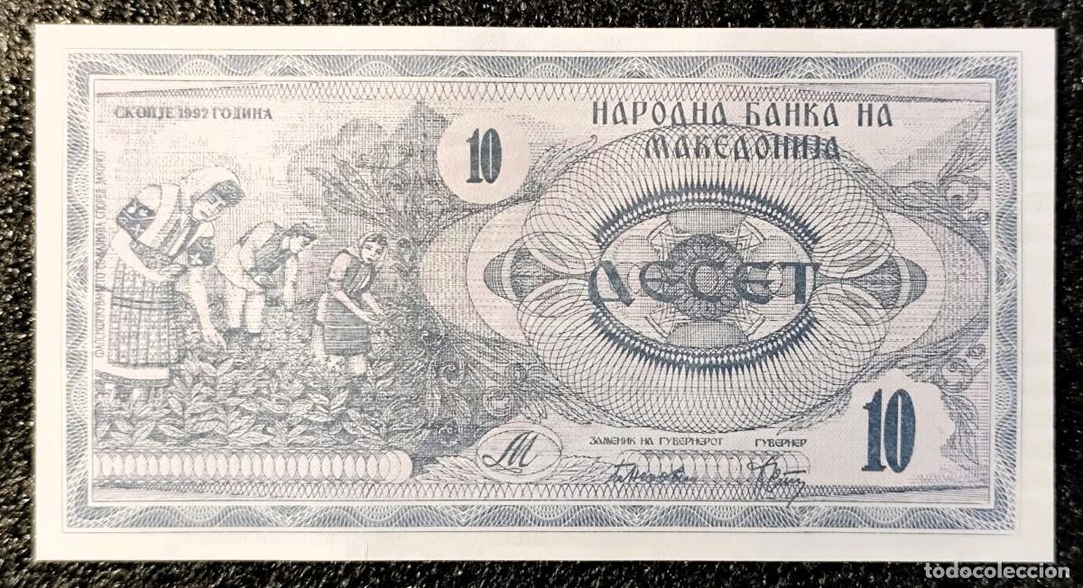Billetes extranjeros: Macedonia 10 dinara 1992 Sin Circular (UNC) Lote 2122