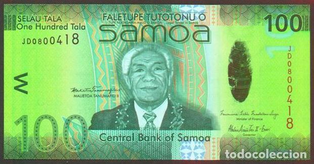 Billetes extranjeros: SAMOA. 100 tala S/F/2012?). Ver firmas. S/C. Hibrido.