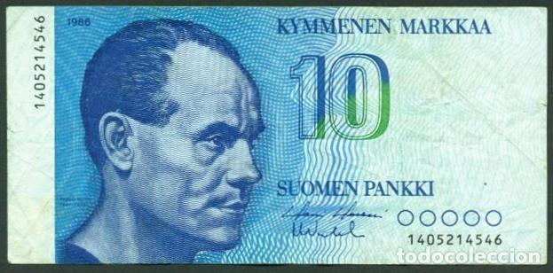 Billetes extranjeros: FINLANDIA. 10 markkaa 1986. Pick 113. Variante de firmas.
