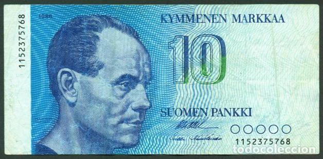 Billetes extranjeros: FINLANDIA. 10 markkaa 1986. Pick 113. Variante de firmas.
