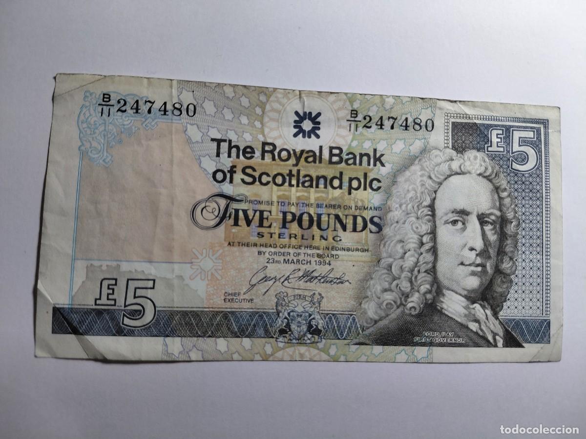 Billetes extranjeros: ESCOCIA - 5 POUNDS 1994 P352 - Foto 1