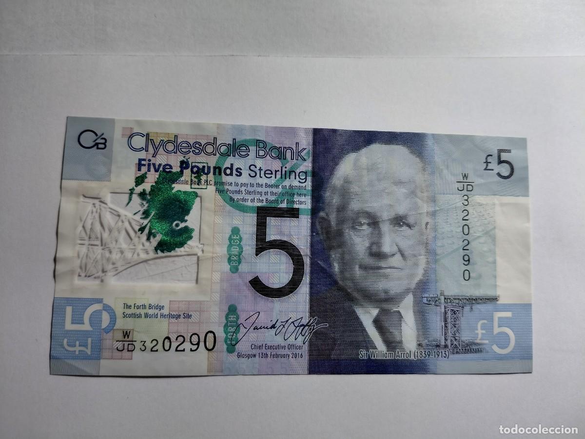 Billetes extranjeros: ESCOCIA - 5 POUNDS 2016 P229