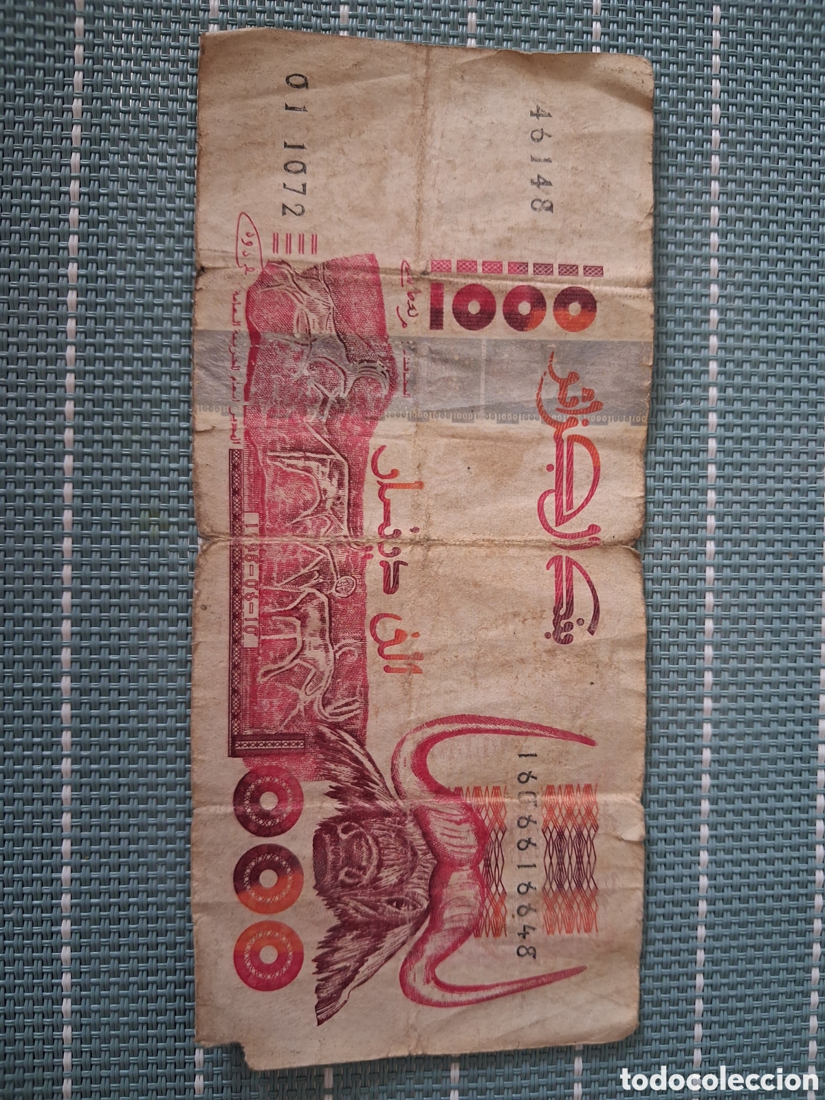 Billetes extranjeros: billete de&nbsp;1.000 dinares de Argelia