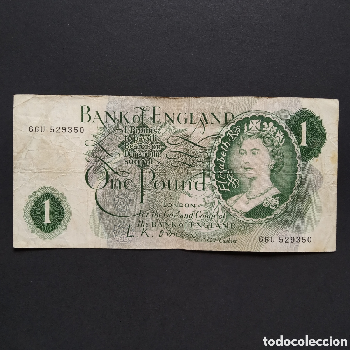 Internationale Banknoten: BILLETE - UK / REINO UNIDO 1 LIBRA 1960-61 (FIRMA L.K. O'BRIEN)