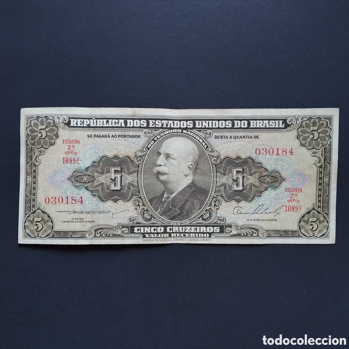 Billets internationaux: BILLETE - BRASIL 5 CRUZEIROS 1953-59
