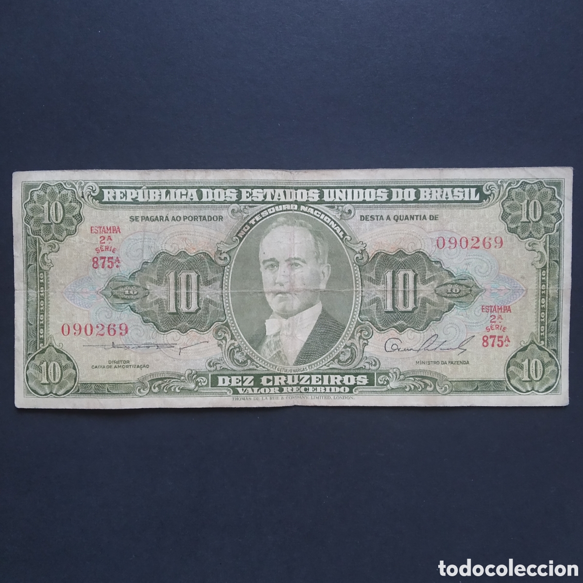 Billets internationaux: BILLETE - BRASIL 10 CRUZEIROS 1953 (P-159b)