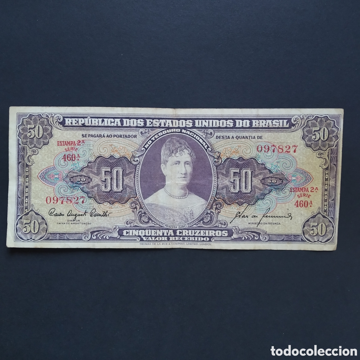 Banconote internazionali: BILLETE - BRASIL 50 CRUZEIROS 1960 (P-161c) DIFICIL!