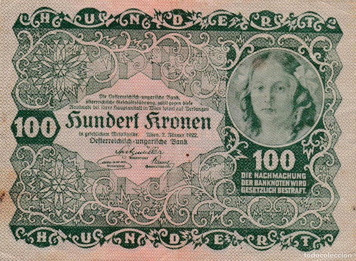 Notas Internacionais: AUSTRIA - 100 CORONAS DE 1922