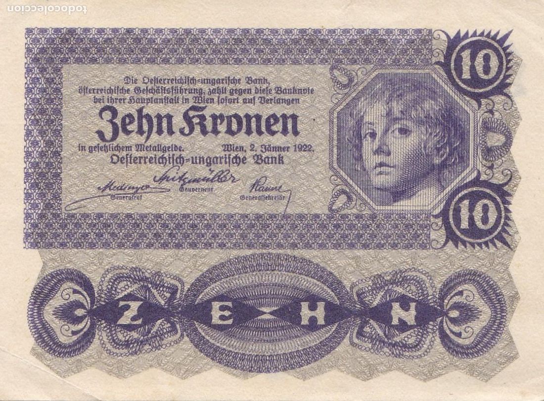 Billetes extranjeros: AUSTRIA - 10 CORONAS DE 1922