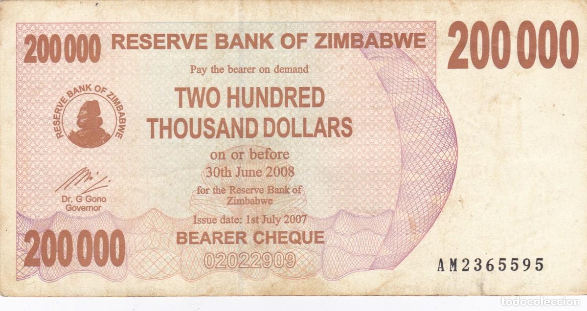 Internationale Banknoten: ZIMBABWE - 200000 DOLARES DE 2007