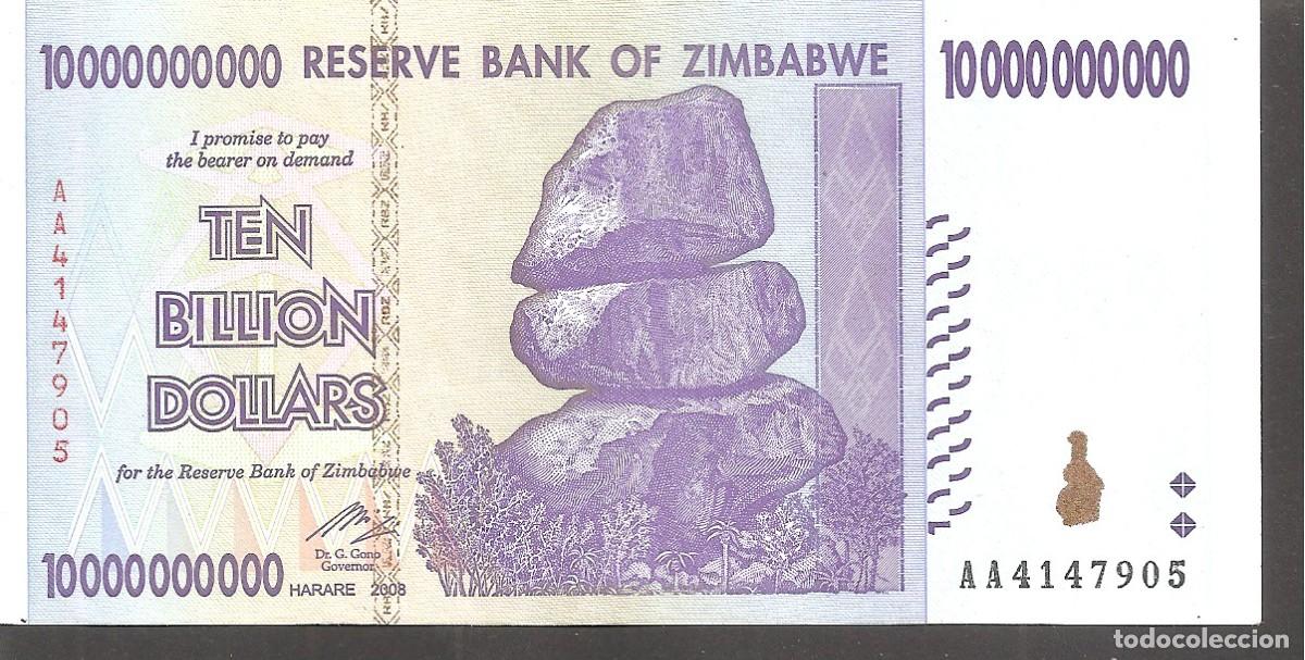 Billets internationaux: ZIMBABWE 10000000000 (10 BILLONES) DOLLARS 2008