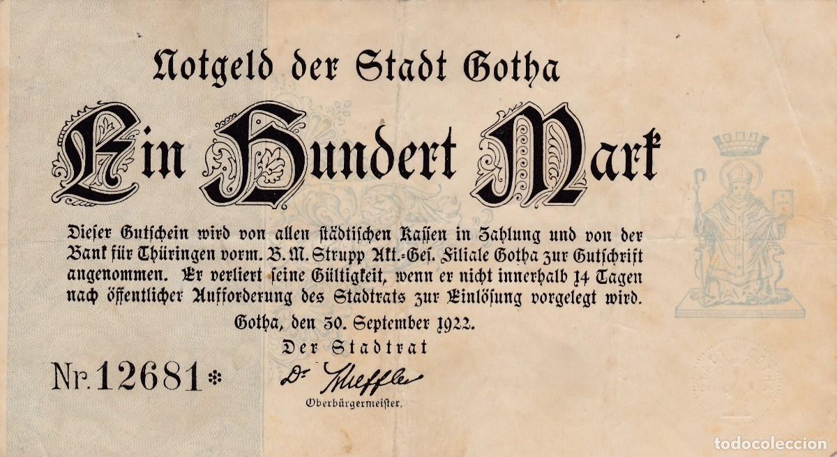 Billetes extranjeros: ALEMANIA - 100 MARCOS DE 1922