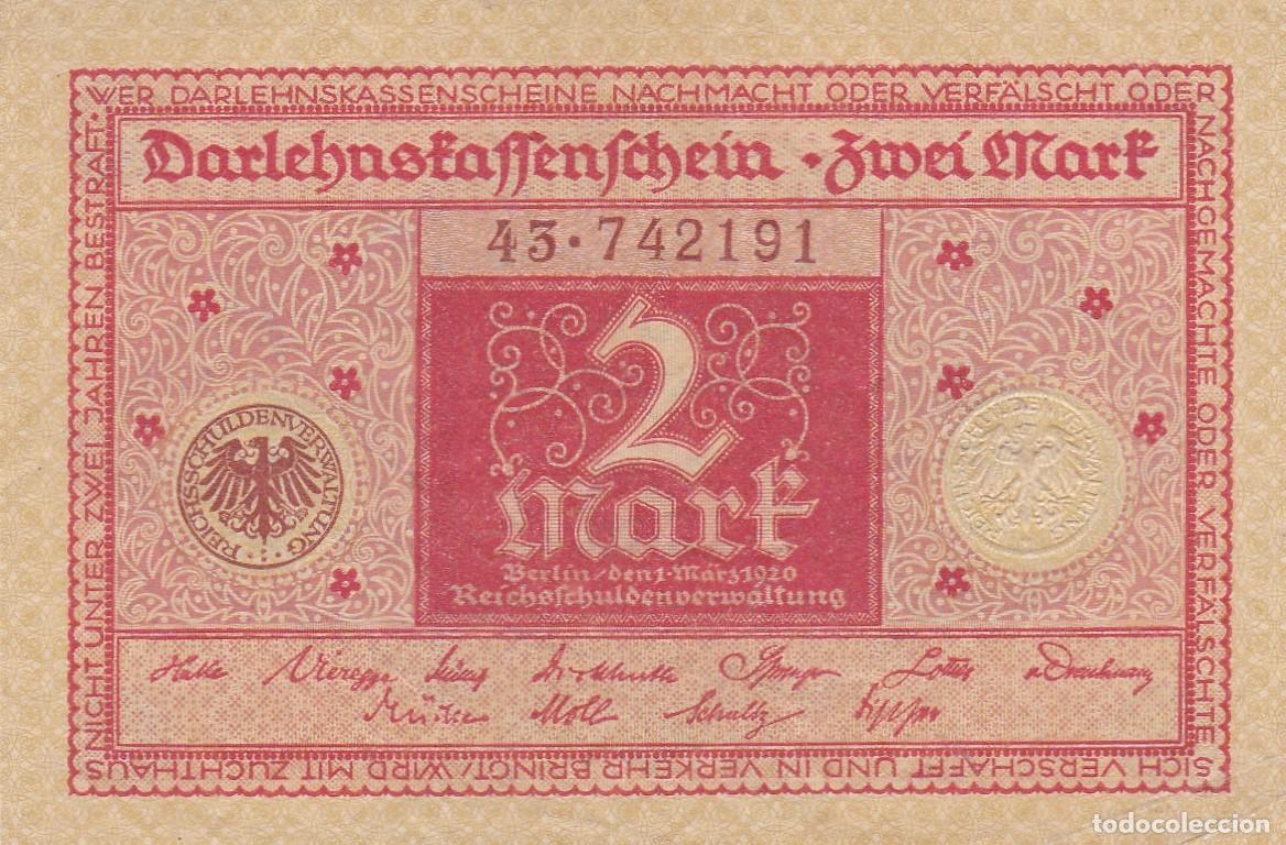 Internationale Banknoten: ALEMANIA - 2 MARCOS DE 1920