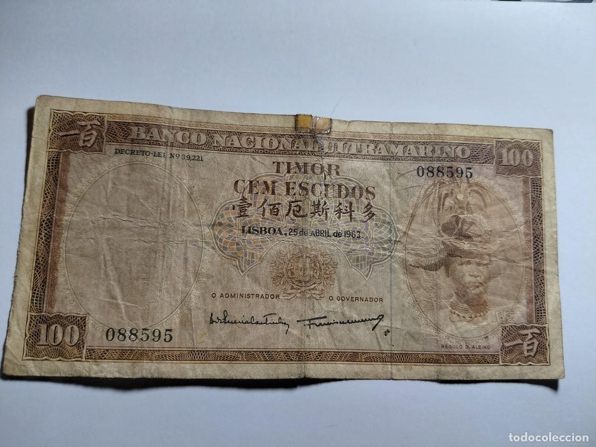 Billetes extranjeros: TIMOR - 100 ESCUDOS 1963 P28