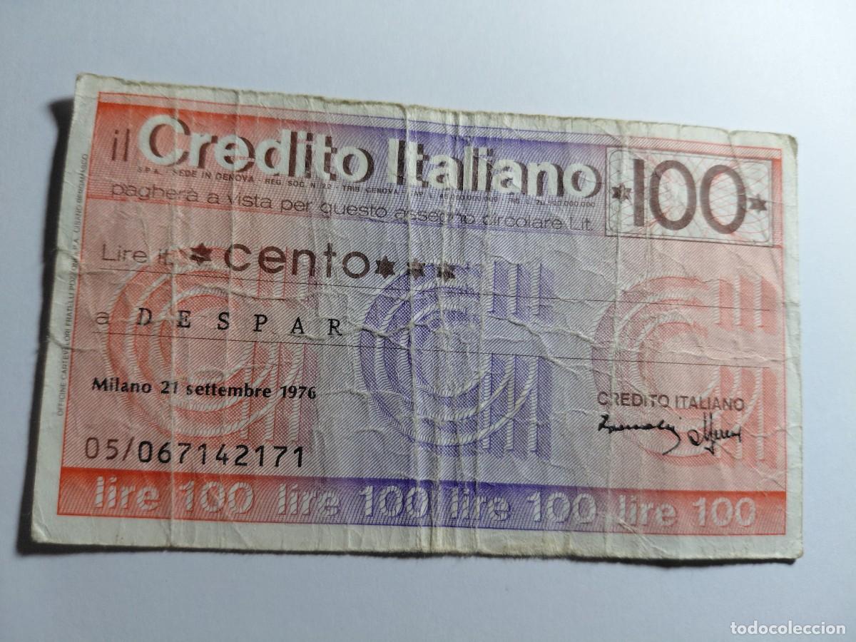 Billetes extranjeros: ITALIA / BILLETE BONO - 100 LIRAS 1976 CREDITO ITALIANO