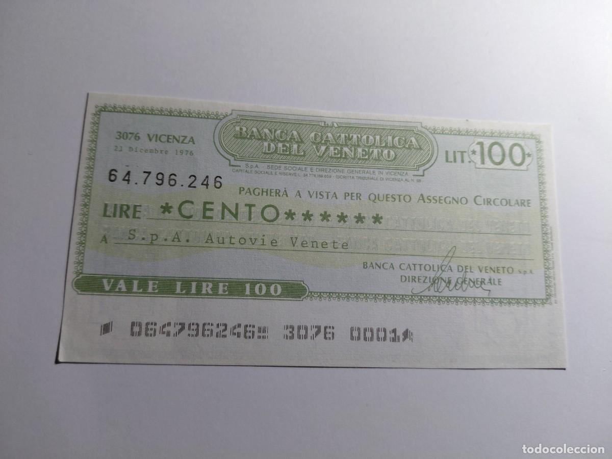Billetes extranjeros: ITALIA / BILLETE BONO - 100 LIRAS 1976 BANCA CATOLICA DEL VENETO
