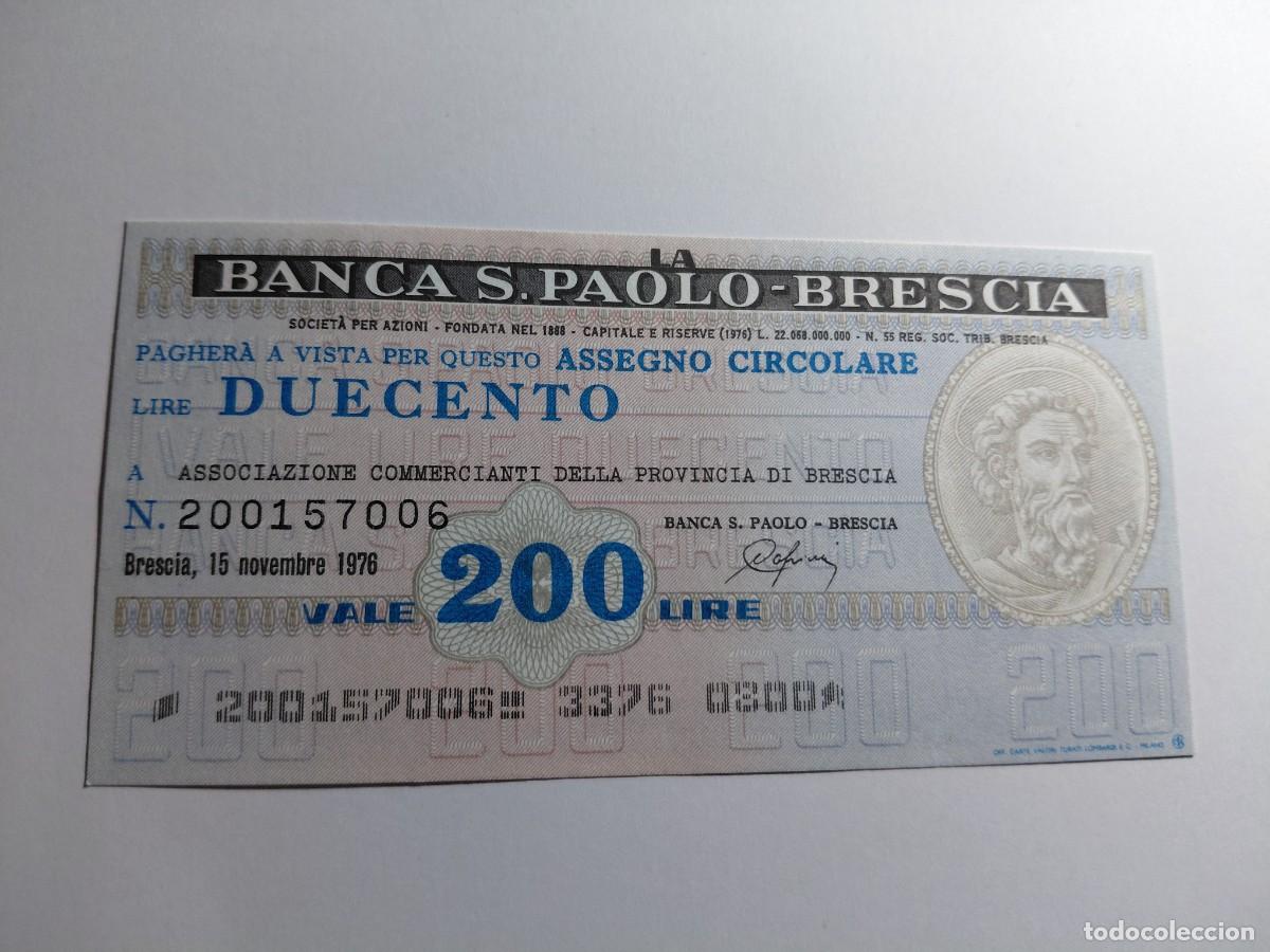 Billetes extranjeros: ITALIA / BILLETE BONO - 200 LIRAS 1976 BANCA S. PAOLO-BRESCIA