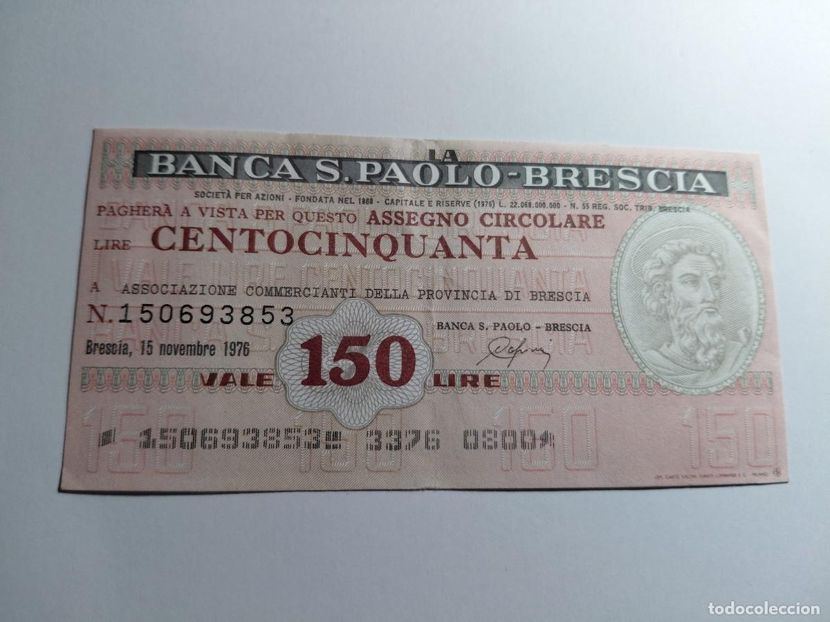 Billetes extranjeros: ITALIA / BILLETE BONO - 150 LIRAS 1976 BANCA S. PAOLO-BRESCIA