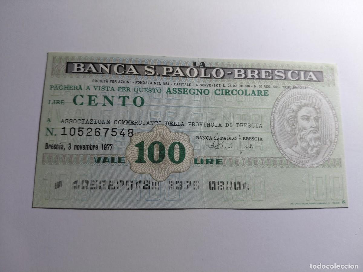Billetes extranjeros: ITALIA / BILLETE BONO - 100 LIRAS 1976 BANCA S. PAOLO-BRESCIA