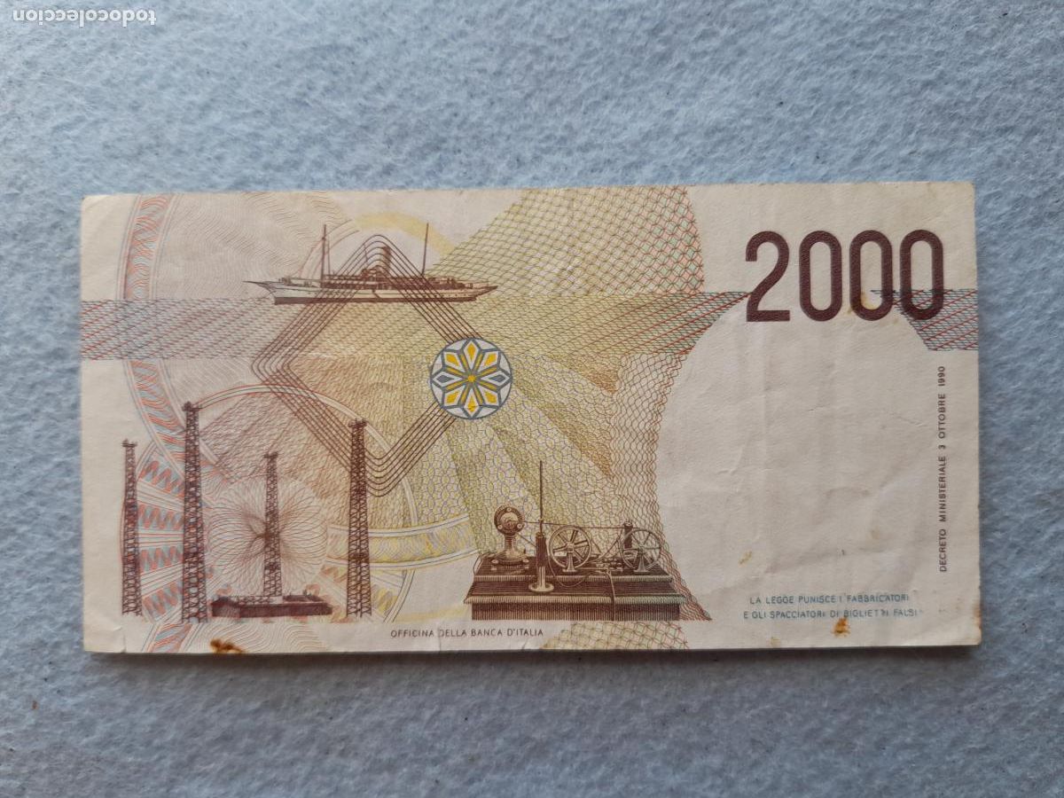 Billetes extranjeros: Italia. 2000 Liras. 3 de Octubre de 1990. - Foto 2
