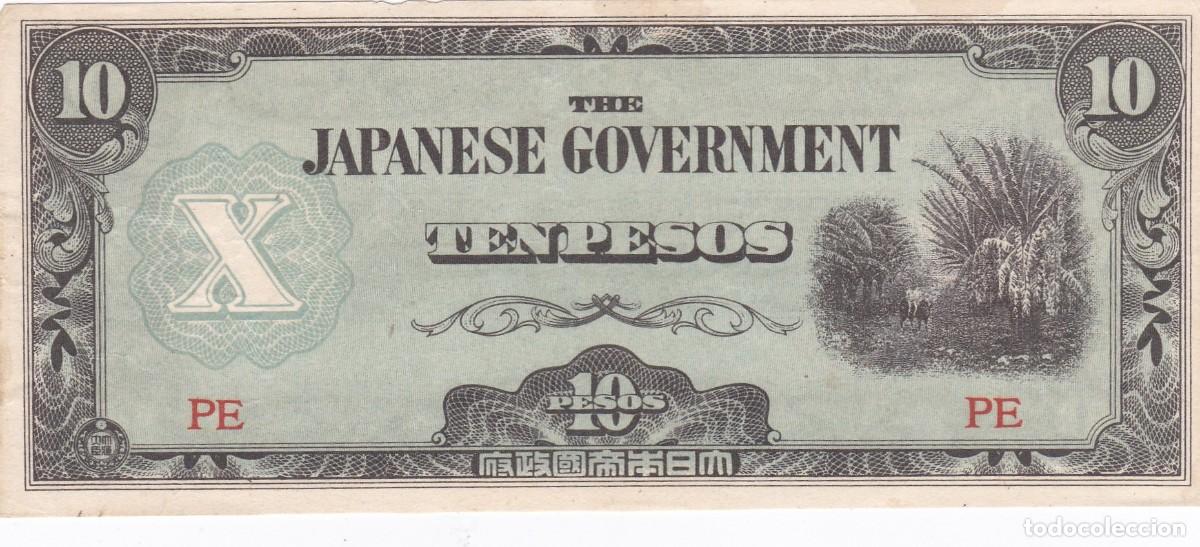 Banconote internazionali: FILIPINAS - 10 PESOS DE 1942 , OCUPACI&Oacute;N JAPONESA , 2&ordf; GUERRA MUNDIAL