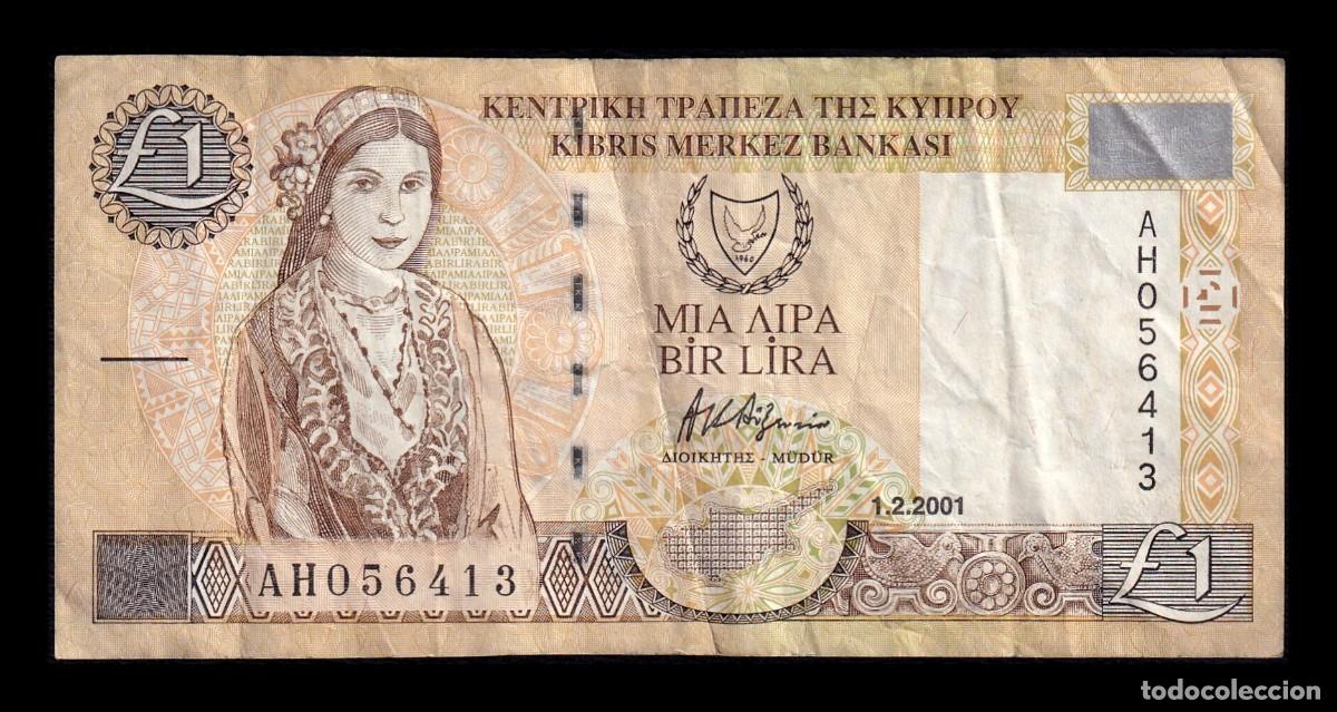 Billets internationaux: Chipre 1 Libra 2001 Pick 60c Mbc Vf