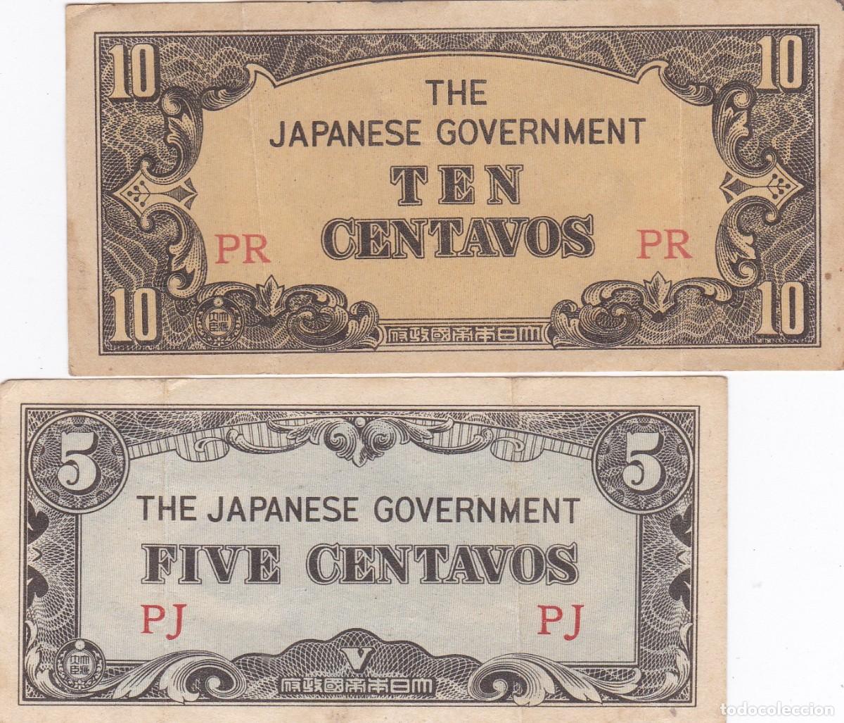 Billets internationaux: FILIPINAS - 5 Y 10 CENTAVOS DE 1942 , OCUPACI&Oacute;N JAPONESA , 2&ordf; GUERRA MUNDIAL