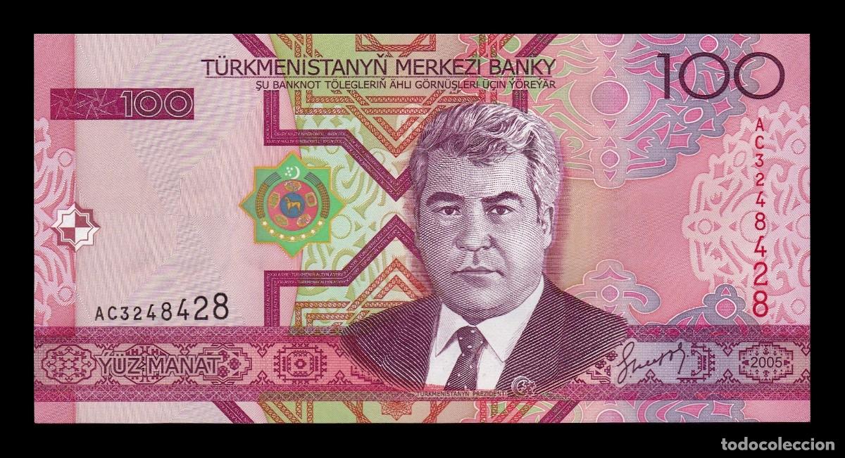 Internationale Banknoten: Turkmenist&aacute;n 100 Manat Saparmurat Niyazov 2005 Pick 18 Sc Unc