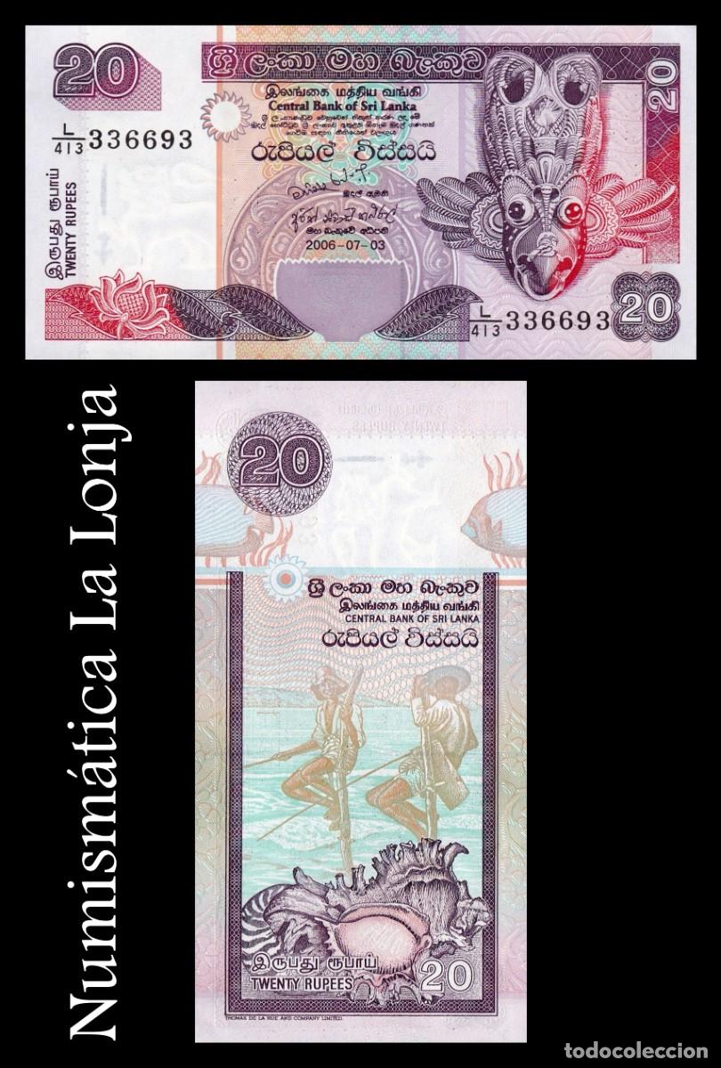 Internationale Banknoten: Sri Lanka 20 Rupias 2006 Pick 109e Sc Unc