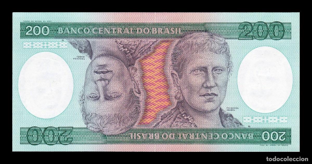 Billetes extranjeros: Brasil 200 Cruzeiros ND (1984) Pick 199b Sc Unc