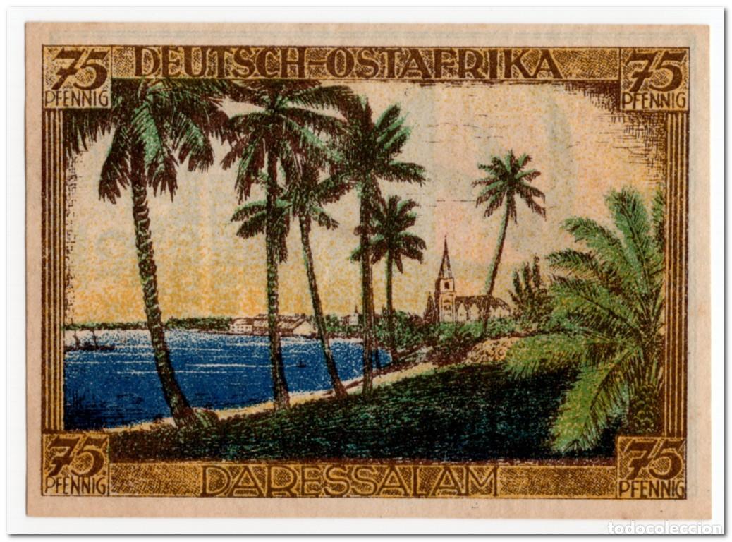 Billetes extranjeros: GERMAN AFRICAN COLONY NOTGELD,EAST AFRICA,75 PFENNIG,1921,UNC