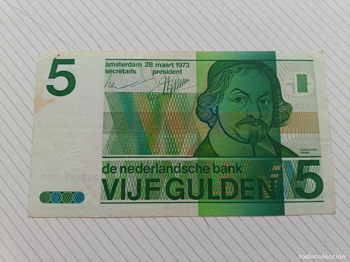Billetes extranjeros: Holanda 5 Gulden 1973 MBC
