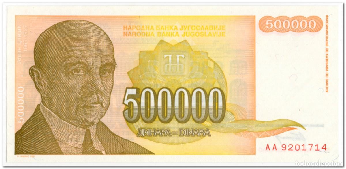 Billetes extranjeros: YUGOSLAVIA,500000 DINARA,1994,P.143,UNC