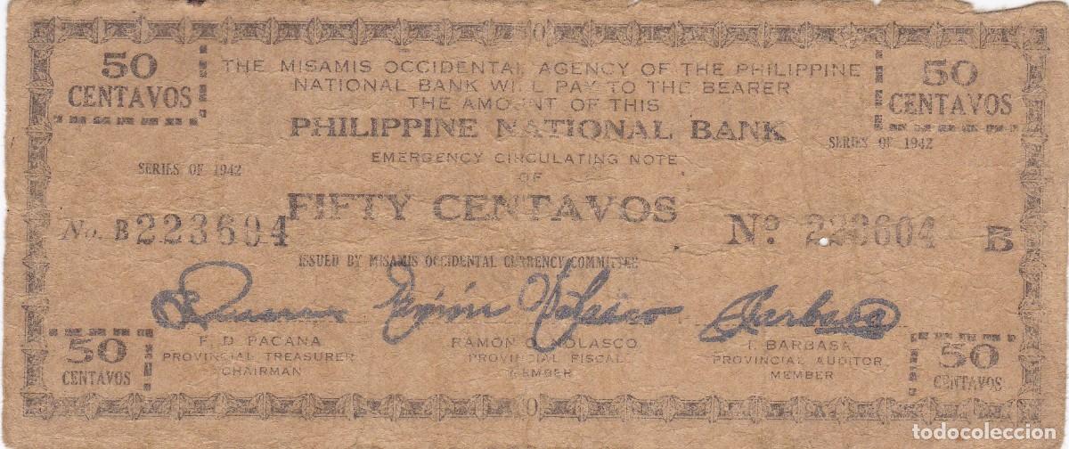 Billets internationaux: FILIPINAS - 50 CENTAVOS DE 1942 - GUERRILLA DE MISAMIS OCCIDENTAL - 2&ordf; GUERRA MUNDIAL