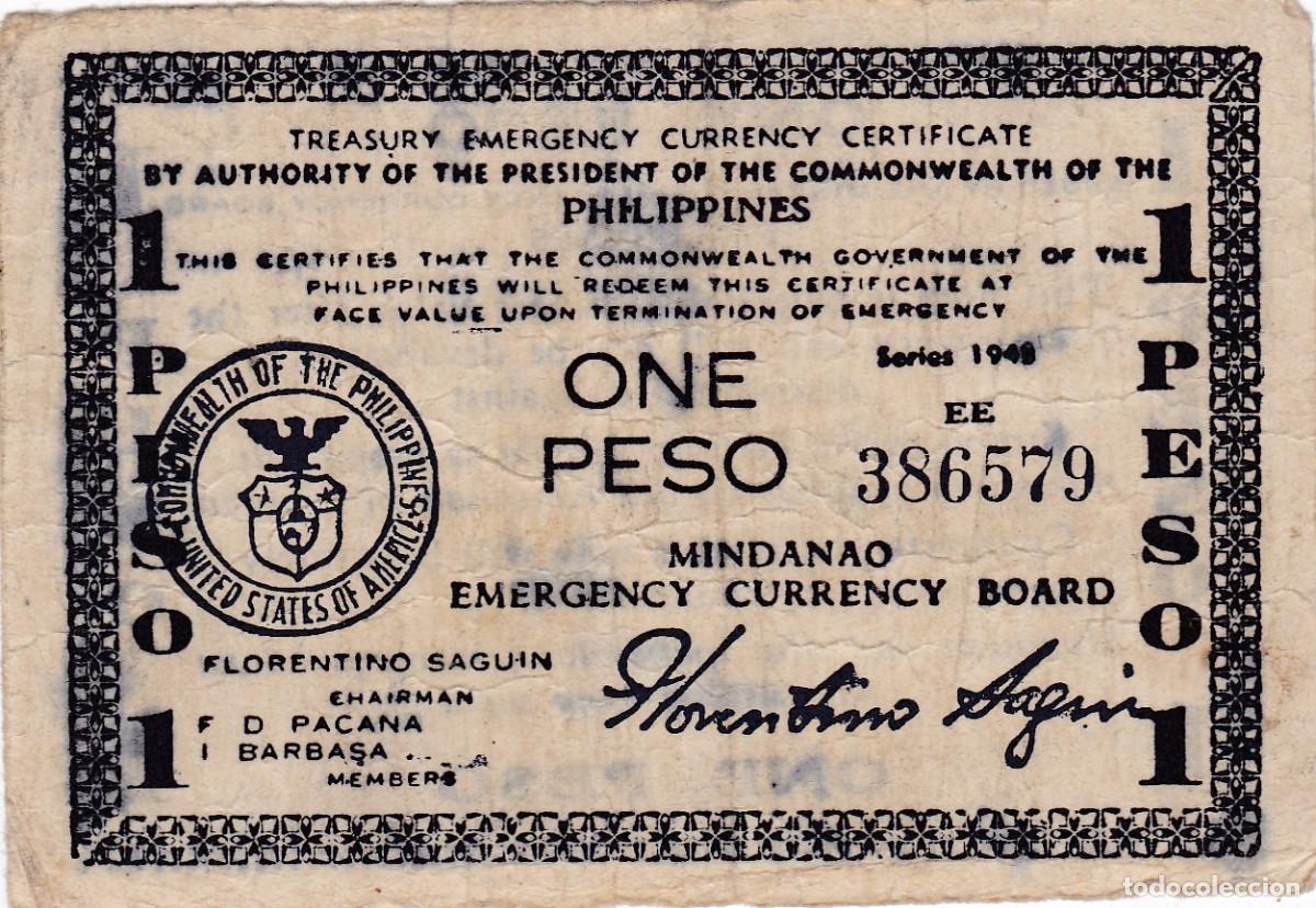 Billets internationaux: FILIPINAS - 1 PESO DE 1943 - GUERRILLA DE NEGROS OCCIDENTAL - 2&ordf; GUERRA MUNDIAL