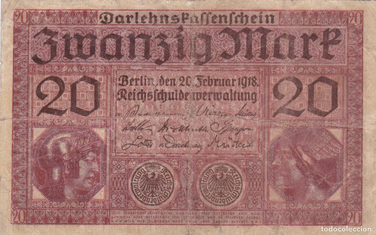 Billetes extranjeros: ALEMANIA - 20 MARCOS DE 1918