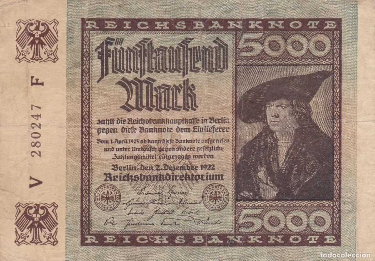 Billets internationaux: ALEMANIA - 5000 MARCOS DE 1922