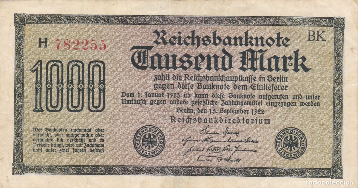 Billets internationaux: ALEMANIA - 1000 MARCOS DE 1922