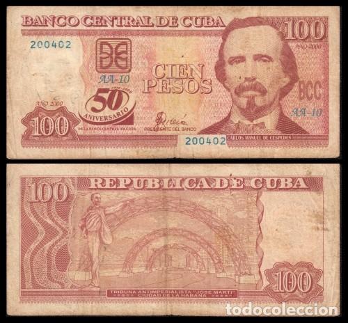 Billetes extranjeros: Cuba 100 Pesos 2000 Pick 120