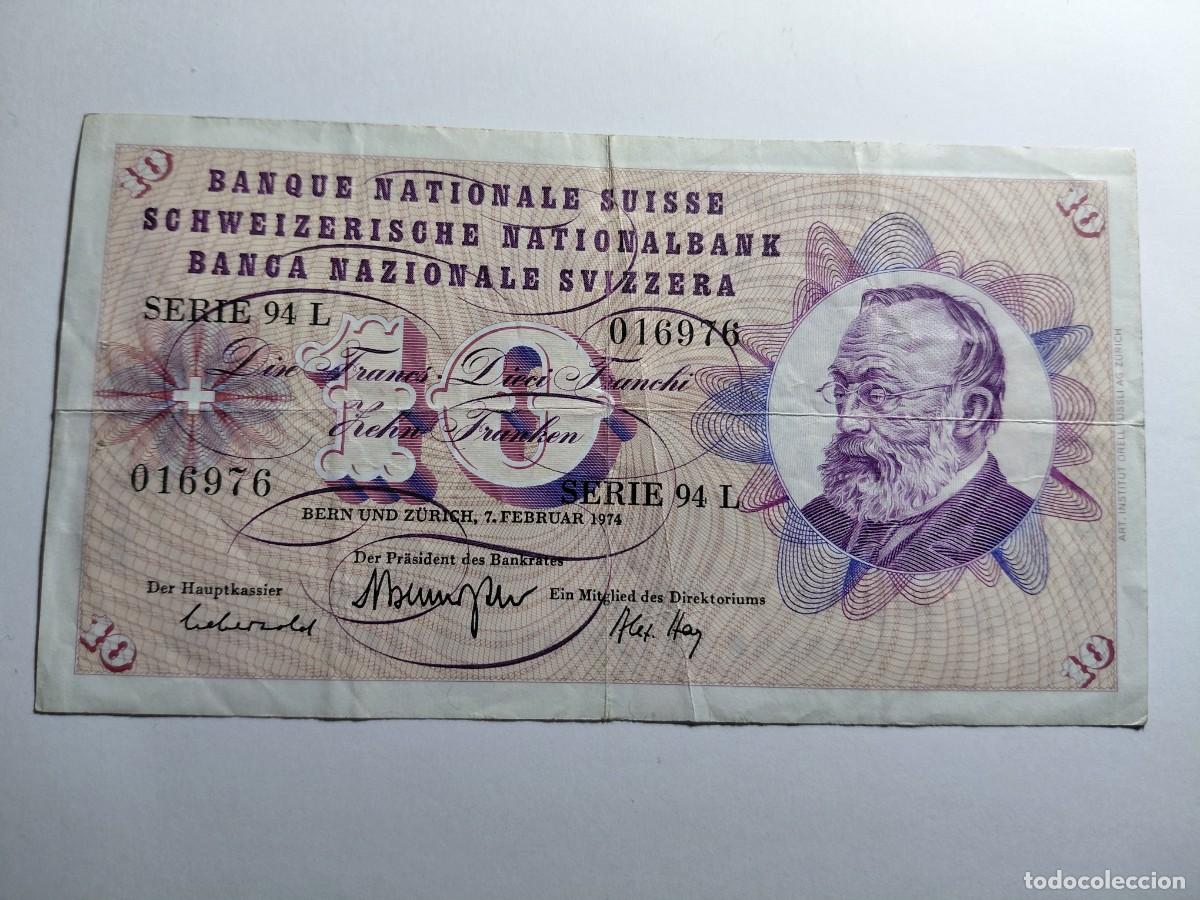 Billetes extranjeros: SUIZA / BILLETE - 10 FRANC 1974 P45