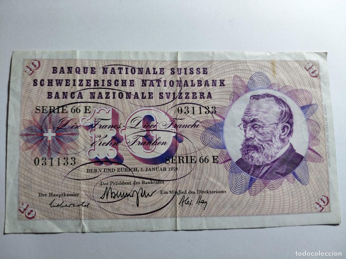 Billetes extranjeros: SUIZA / BILLETE - 10 FRANC 1970 P45