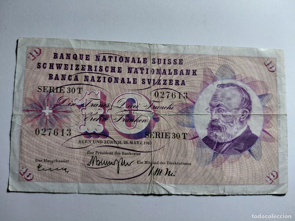 Billetes extranjeros: SUIZA / BILLETE - 10 FRANC 1963 P45