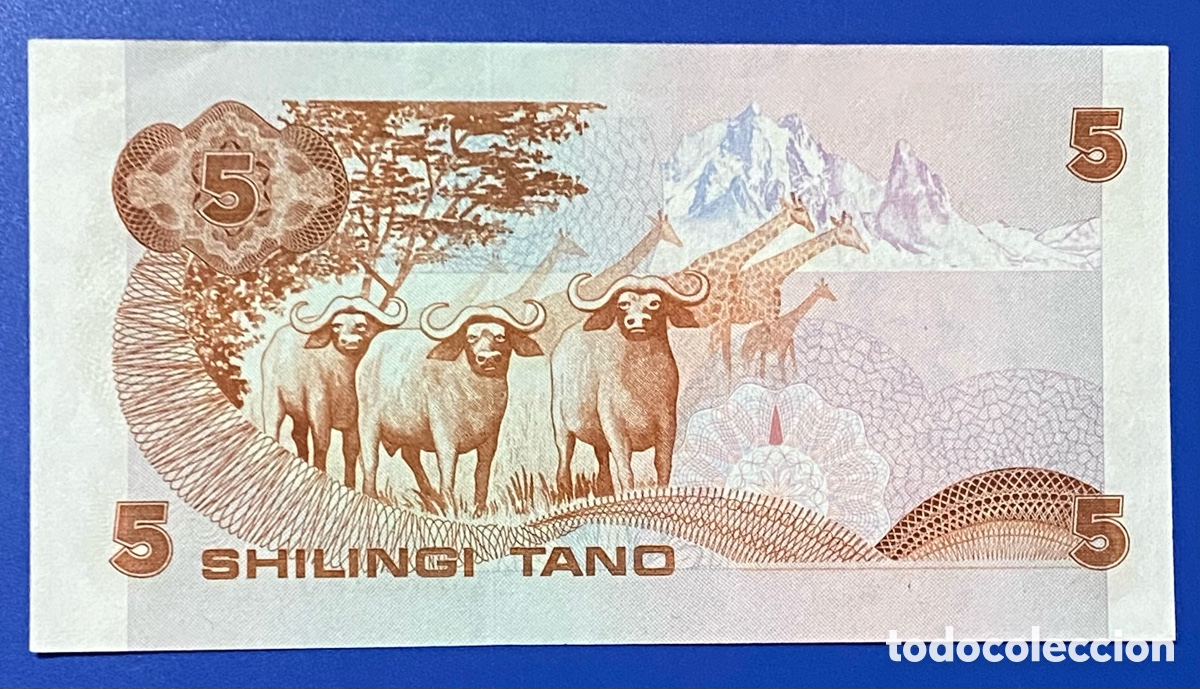 Billetes extranjeros: Kenia 5 chelines 1982 SC - Foto 2