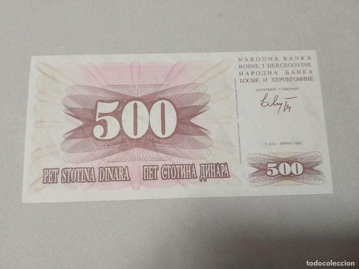 Billetes extranjeros: Billete Bosnia Herzegovina, 500 dinara, a&ntilde;o 1992, UNC