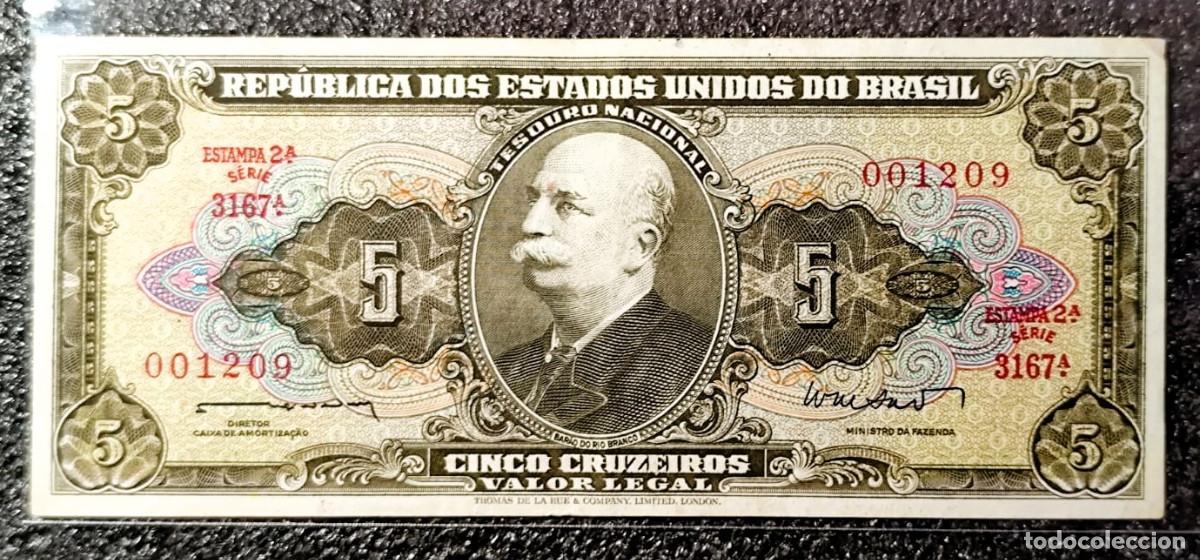 Billets internationaux: Brasil 5 Cruceiros 1962-1964 Lote 2192