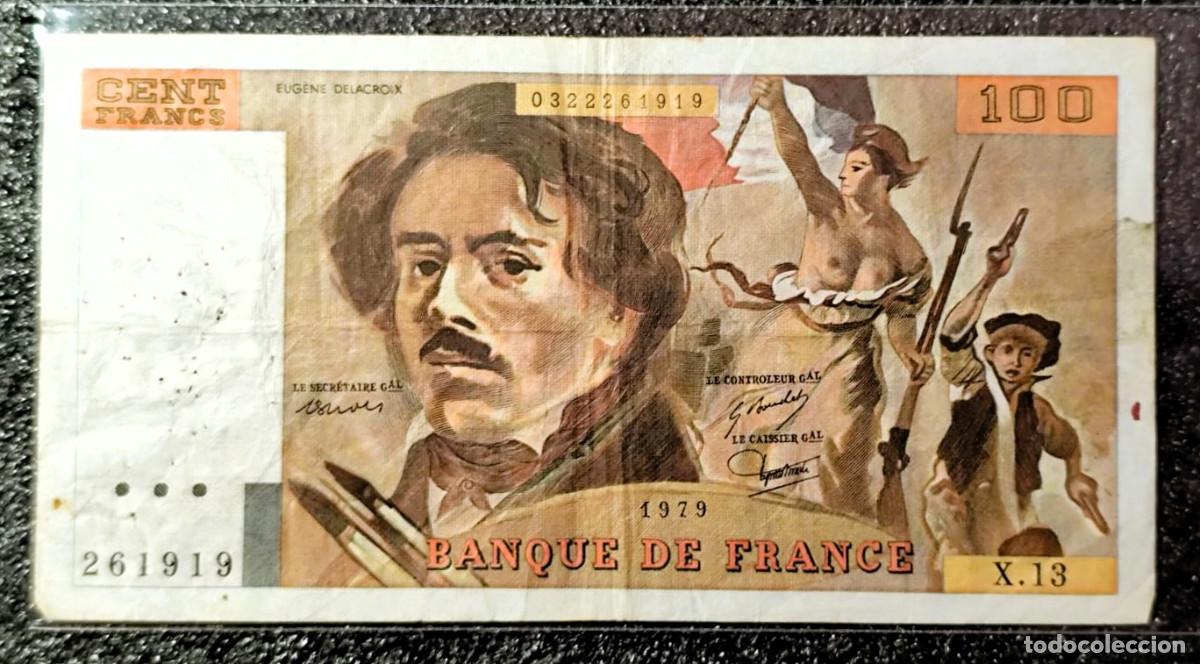 Notas Internacionais: Francia &ndash; 100 Francos 1979 (Eug&egrave;ne Delacroix) Lote 2187