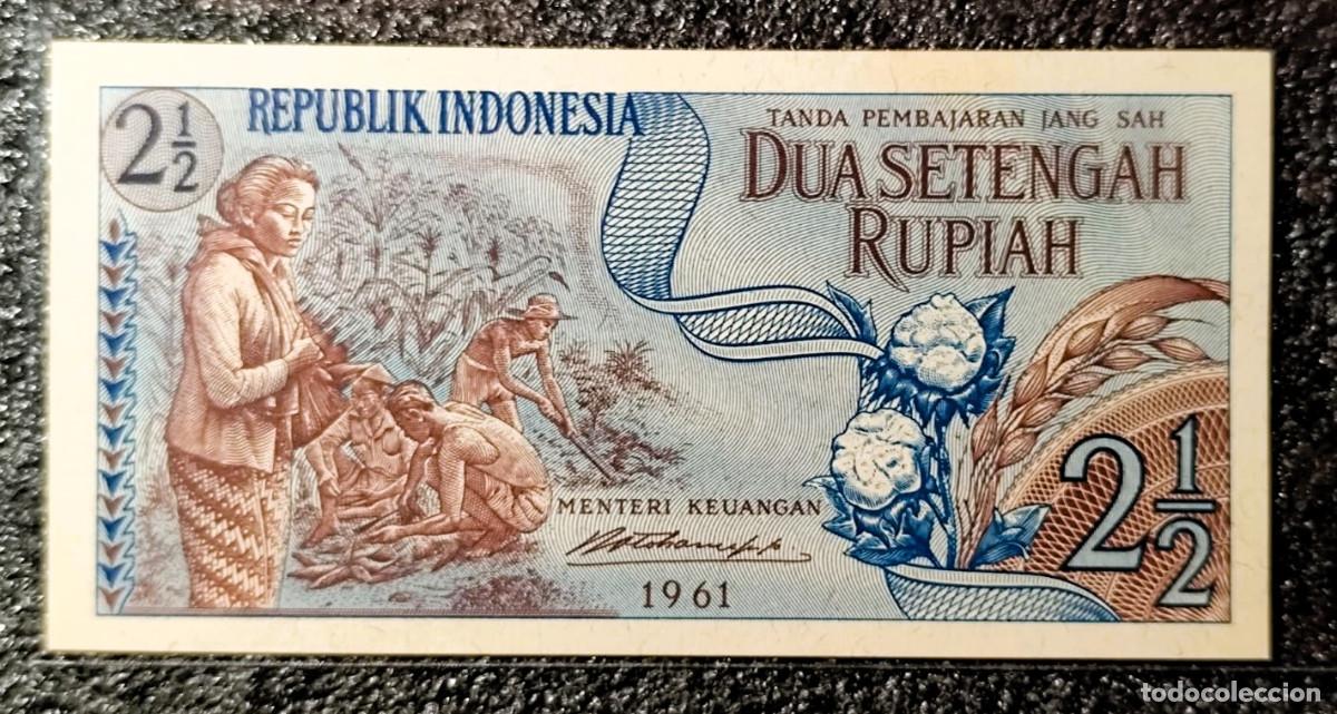 Billets internationaux: Indonesia &ndash; 2&frac12; Rupiah 1961 (Pick 77) Lote 2203