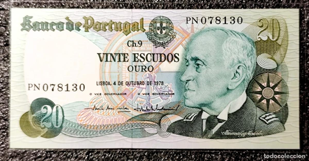 Internationale Banknoten: Portugal &ndash; 20 Escudos 1978 &ndash; Muy bien conservado / SCLote 2199