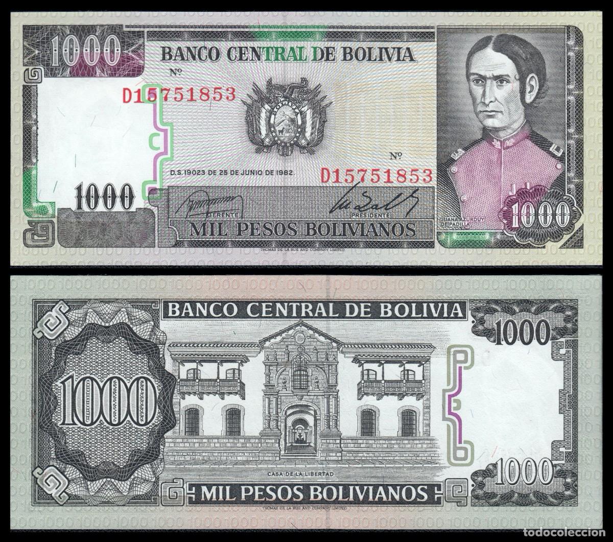 Billetes extranjeros: Bolivia 1.000 Pesos L. 25-6-1982 Pick 167c